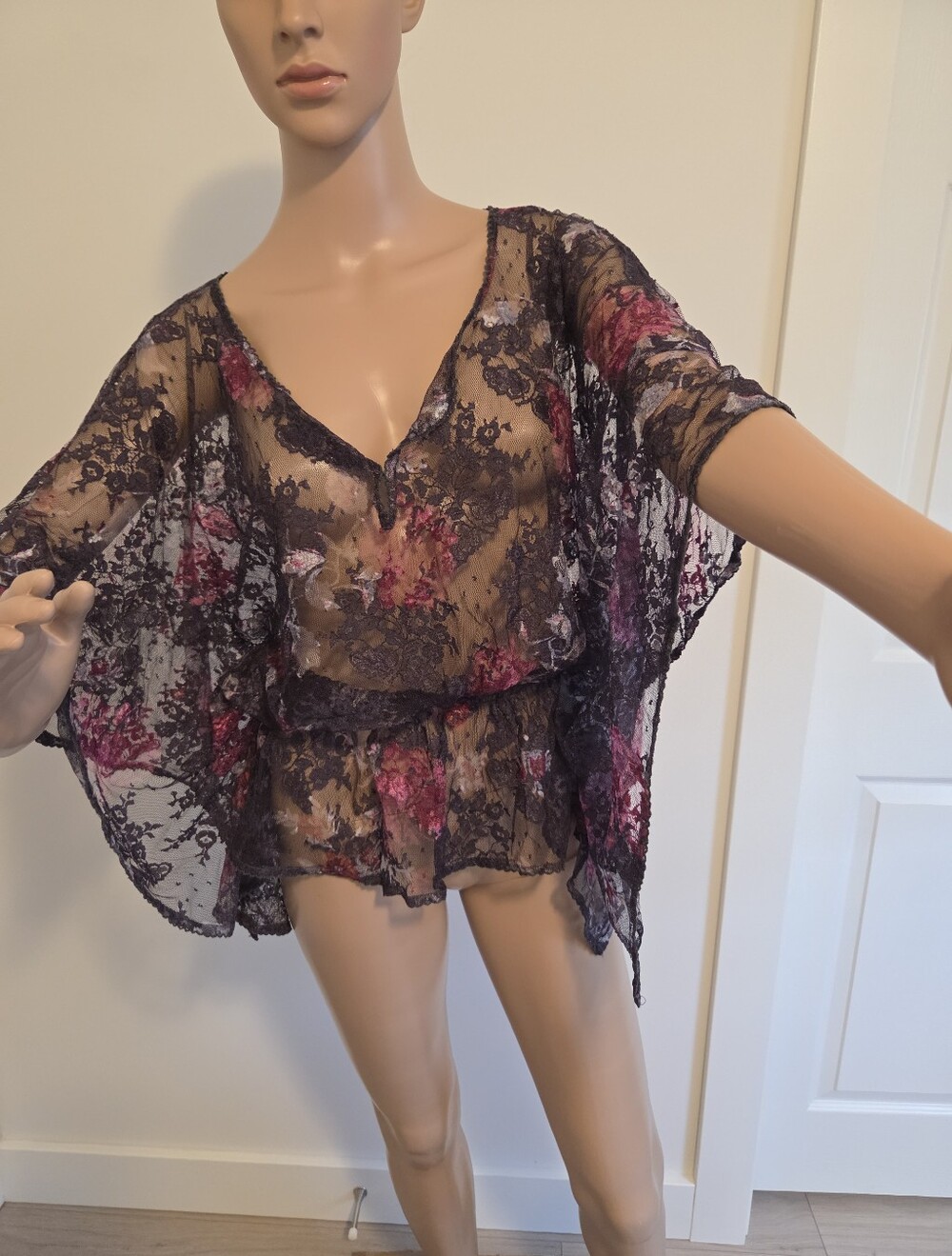 Free People Chrissy Floral Lace Kafton Top